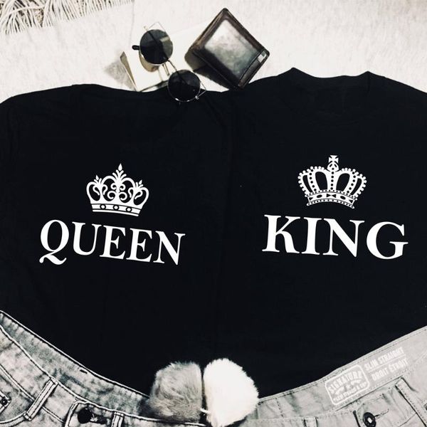 women's t-shirt king and queen valentines valentine's day gift tees funny her his couples matching black tshirt, White
women's t-shirt king and queen valentines valentine's day gift tees funny her his couples matching black tshirt, White