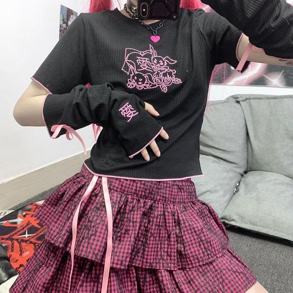 women's t-shirt y2k character cartton lovely draw string tshirt black white kawaii embroidery girl t shirt with outsleeves korean fashi
women's t-shirt y2k character cartton lovely draw string tshirt black white kawaii embroidery girl t shirt with outsleeves korean fashi