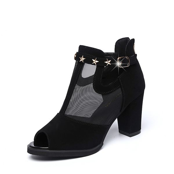 slippers women mesh high heels shoes black ladies open-toe pumps thick rivet party wedding chunky sandals x2v5
slippers women mesh high heels shoes black ladies open-toe pumps thick rivet party wedding chunky sandals x2v5