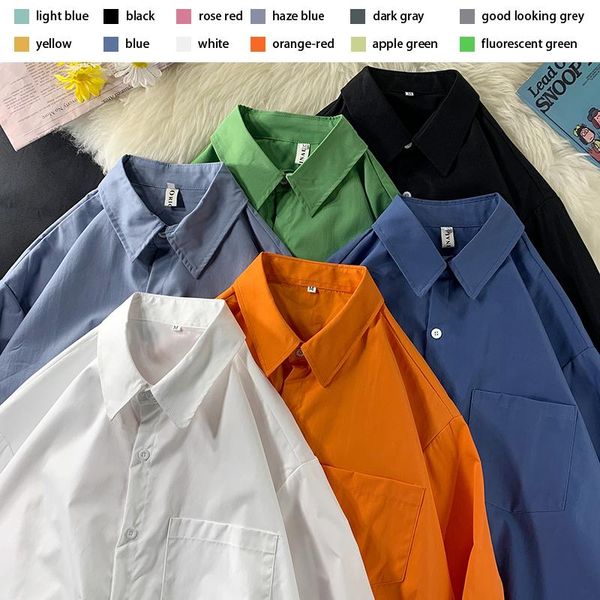 men's casual shirts long sleeve for men loose 12 colors solid classic four seasons coat thin shirt blouse plus size male clothes, White;black
men's casual shirts long sleeve for men loose 12 colors solid classic four seasons coat thin shirt blouse plus size male clothes, White;black