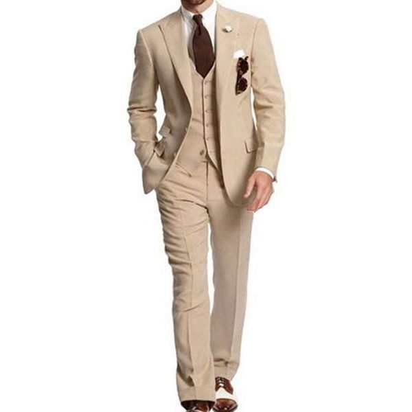 men's suits & blazers suit 3 pieces beige formal business regular slim fit tuxedos for wedding groomsmen (jacket+vest+pants), White;black
men's suits & blazers suit 3 pieces beige formal business regular slim fit tuxedos for wedding groomsmen (jacket+vest+pants), White;black