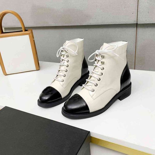 winter short boots white black lace up genuine leather designer women booties fashion lady martin shoes with box
winter short boots white black lace up genuine leather designer women booties fashion lady martin shoes with box