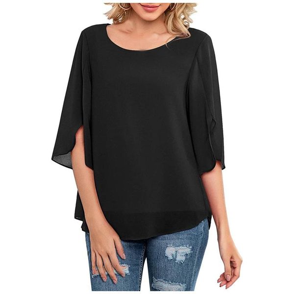 women's blouses & shirts chiffon blouse womens summer casual o-neck loose half sleeve blusas elegantes camisas de mujer chemise, White
women's blouses & shirts chiffon blouse womens summer casual o-neck loose half sleeve blusas elegantes camisas de mujer chemise, White