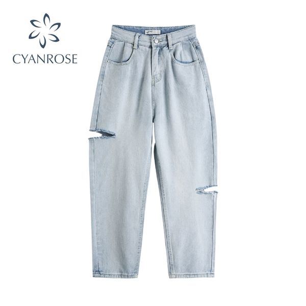 women jeans ripped leisure loose high full length waisted wide leg vintage korean style chic streetwear loose pants autumn 210515, Blue
women jeans ripped leisure loose high full length waisted wide leg vintage korean style chic streetwear loose pants autumn 210515, Blue