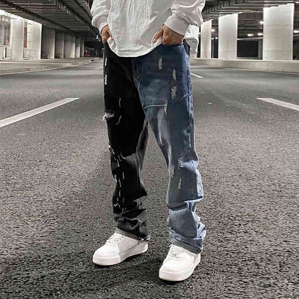 men's jeans high-end jeans with colored holes, braided retro, casual harajuku style, big-size pants kafu, Blue
men's jeans high-end jeans with colored holes, braided retro, casual harajuku style, big-size pants kafu, Blue