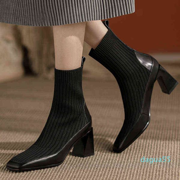 for new french style autumn and winter knitted short boots korean fashion simple wild square toe thick with stretch thin, Black
for new french style autumn and winter knitted short boots korean fashion simple wild square toe thick with stretch thin, Black