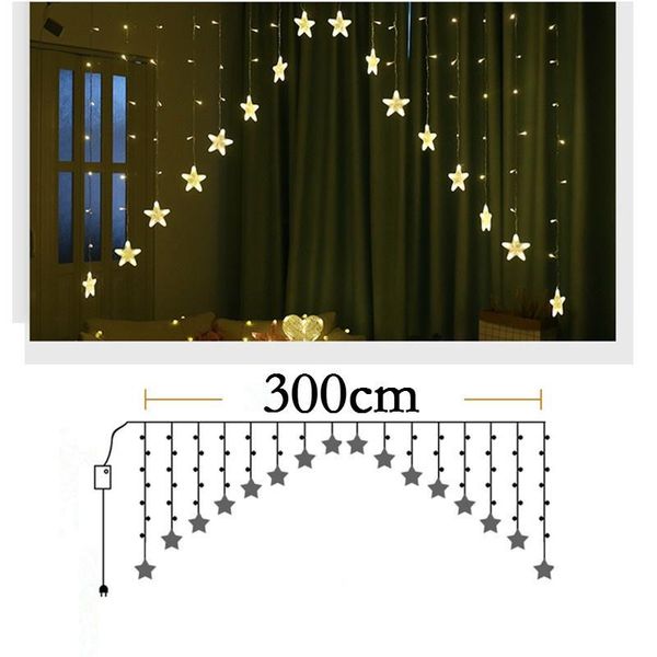 party decoration holiday 3m led string light star fairy curtain garland 100-240v home christmas wedding
party decoration holiday 3m led string light star fairy curtain garland 100-240v home christmas wedding