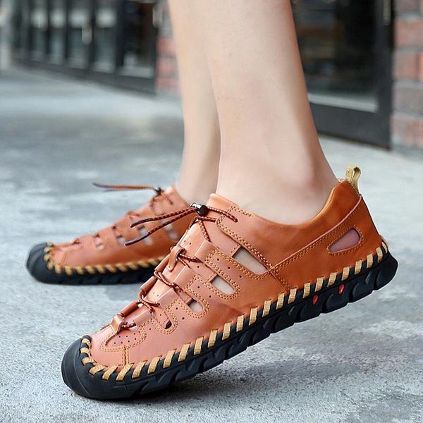 sandals men soft summer comfortable genuine leather slippers roman fashion outdoor beach sneakers, Black
sandals men soft summer comfortable genuine leather slippers roman fashion outdoor beach sneakers, Black