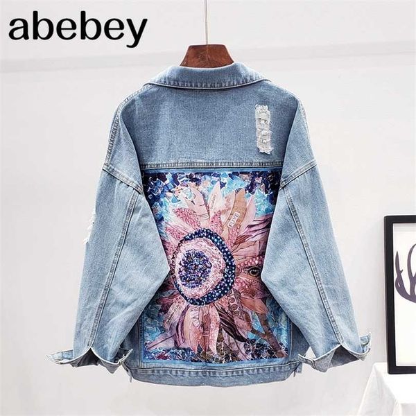 streetwear style print women's denim jacket coat diamonds hole bf jeans outwear female spring autumn casual loose cowboy 211014, Black;brown
streetwear style print women's denim jacket coat diamonds hole bf jeans outwear female spring autumn casual loose cowboy 211014, Black;brown