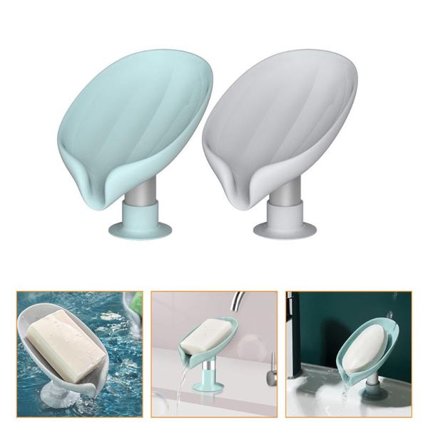 soap dishes 2 pcs draining racks sponge storage boxes lotus leaf shape