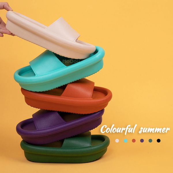 

2022 new summer slippers for women bathroom shoes garden beach boat-shapped slides flip flops eva men platform sandals, Black