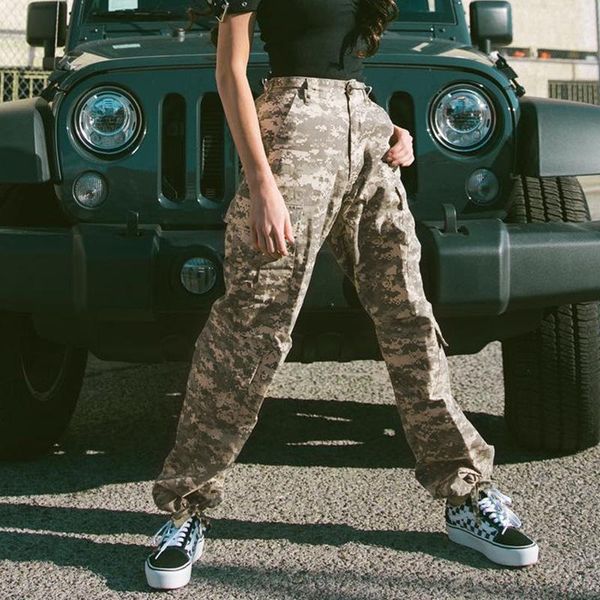 women's pants & capris streetwear casual joggers camo women cargo high waist loose female trousers korean style ladies camouflage, Black;white
women's pants & capris streetwear casual joggers camo women cargo high waist loose female trousers korean style ladies camouflage, Black;white