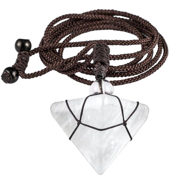 pendant necklaces natural rock quartz gem pyramid knitting brown rope chain adjustable necklace chakra energy amulet women jewelry, Silver
pendant necklaces natural rock quartz gem pyramid knitting brown rope chain adjustable necklace chakra energy amulet women jewelry, Silver