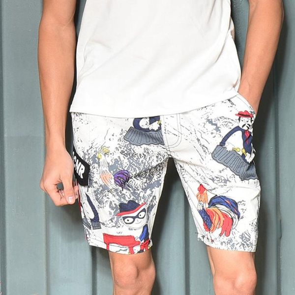 spring summer men pants cotton straight casual wide printed beach short trouser shorts l510 men's, White;black
spring summer men pants cotton straight casual wide printed beach short trouser shorts l510 men's, White;black