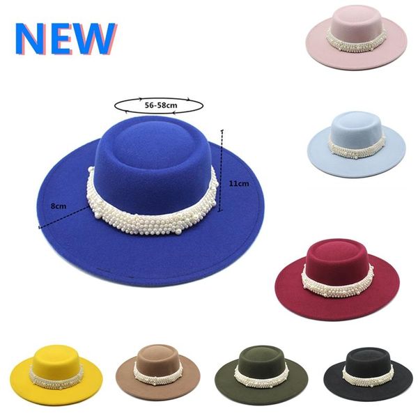 wide brim hats dome pearl woolen hat women's bump classic fedora autumn and winter jazz men women panama, Blue;gray
wide brim hats dome pearl woolen hat women's bump classic fedora autumn and winter jazz men women panama, Blue;gray