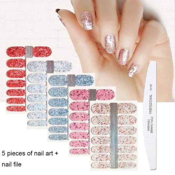 5pcs/set of glitter nail stickers polished decals with file bonding bright art tool kit for ladies girls1, Black
5pcs/set of glitter nail stickers polished decals with file bonding bright art tool kit for ladies girls1, Black