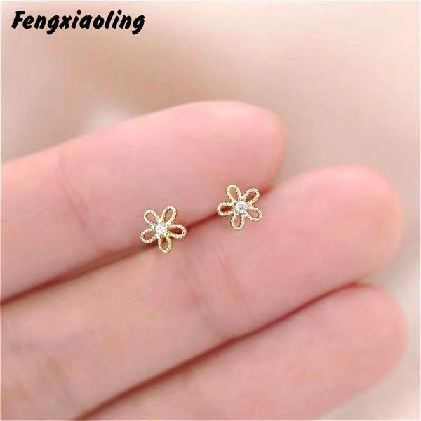 fengxiaoling trendy minimalist real 100% 925 sterling silver mini small zircon flower stud earrings for women student jewelry, Golden;silver
fengxiaoling trendy minimalist real 100% 925 sterling silver mini small zircon flower stud earrings for women student jewelry, Golden;silver