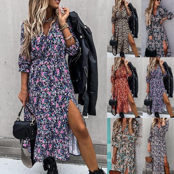 casual dresses awasir women autumn v neck long floral dress slim sleeve split print female boho elegant maxi party vestidos, Black;gray
casual dresses awasir women autumn v neck long floral dress slim sleeve split print female boho elegant maxi party vestidos, Black;gray