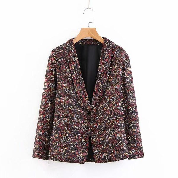 women's suits & blazers women vintage printed blazer office ladies work wear suit long sleeve single button elegant coat outerwear chak, White;black
women's suits & blazers women vintage printed blazer office ladies work wear suit long sleeve single button elegant coat outerwear chak, White;black