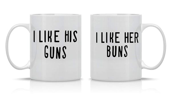 mugs i like his guns, her buns couples mug - funny couple (2) 11oz coffee for boyfriend and girlfriend
mugs i like his guns, her buns couples mug - funny couple (2) 11oz coffee for boyfriend and girlfriend