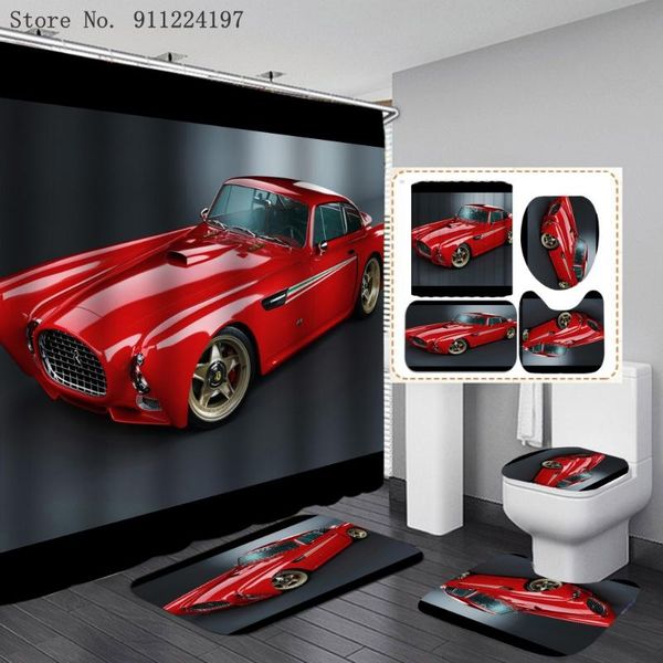 red sports car pattern bath curtain toilet lid cover rug mat sets 3/4 piece waterproof shower with 12 hooks accessory set
red sports car pattern bath curtain toilet lid cover rug mat sets 3/4 piece waterproof shower with 12 hooks accessory set