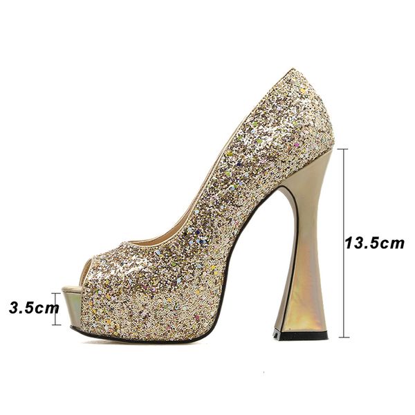 sandals high heels platform shoes woman peep toe bling pumps women gold silver high wedding party vd0s, Black
sandals high heels platform shoes woman peep toe bling pumps women gold silver high wedding party vd0s, Black