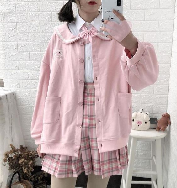 women's jackets spring and autumn mori girl wind short jacket lovely pink maiden lace pocket embroidery cartoon, Black;brown
women's jackets spring and autumn mori girl wind short jacket lovely pink maiden lace pocket embroidery cartoon, Black;brown
