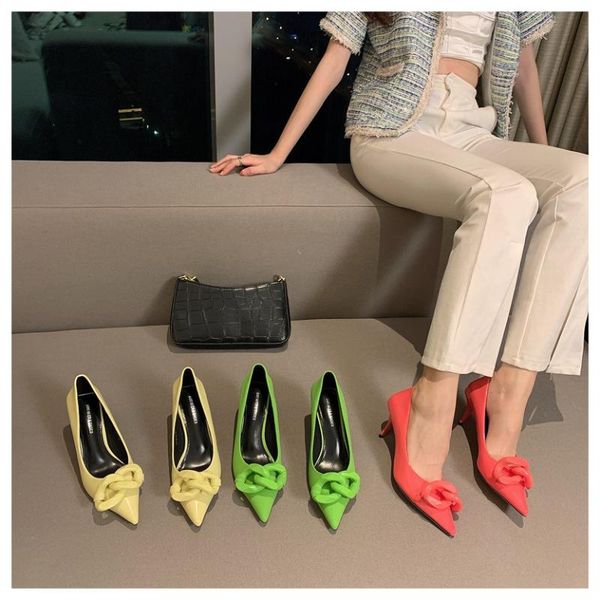 dress shoes brand chain fashion pointed toe thin heels 5cm pumps for party female office lady candy color zapatillas mujer, Black
dress shoes brand chain fashion pointed toe thin heels 5cm pumps for party female office lady candy color zapatillas mujer, Black