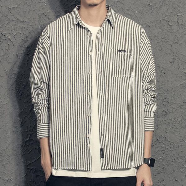 korean style shirts casual loose harajuku long sleeve striped slim fit fashion camisa masculina men's clothing db60sh, White;black
korean style shirts casual loose harajuku long sleeve striped slim fit fashion camisa masculina men's clothing db60sh, White;black