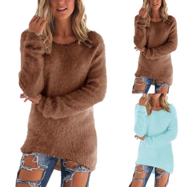 women's sweaters women 2021 loose casual plush plain sweater ladies knitted long sleeve round neck warm solid color, White;black
women's sweaters women 2021 loose casual plush plain sweater ladies knitted long sleeve round neck warm solid color, White;black
