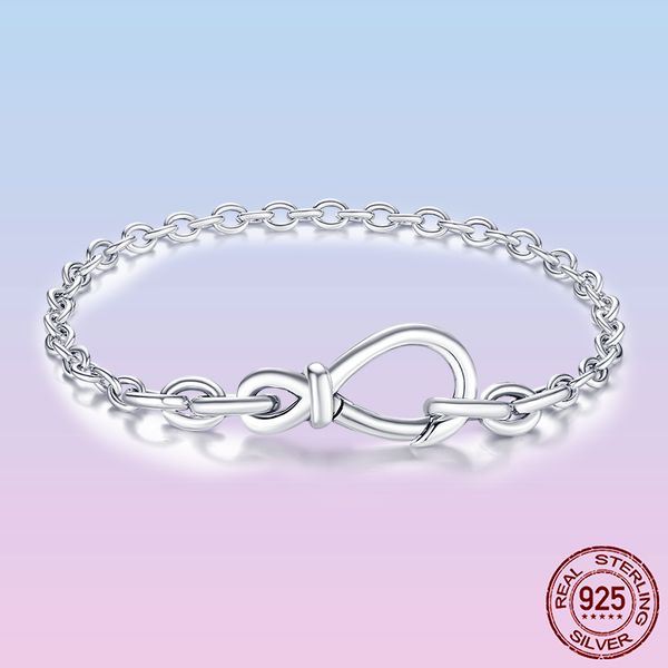 925 sterling silver chunky infinity knot chain bracelet fit pandora women knotted bow-knot clasp infinite love lady gift with original box, Golden;silver
925 sterling silver chunky infinity knot chain bracelet fit pandora women knotted bow-knot clasp infinite love lady gift with original box, Golden;silver