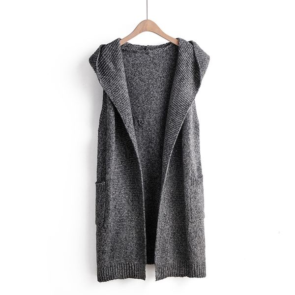 2021 women outwear knitted vest hooded autumn long solid sleeveless cardigan femme veste gilet winter cashmere, Black;white
2021 women outwear knitted vest hooded autumn long solid sleeveless cardigan femme veste gilet winter cashmere, Black;white