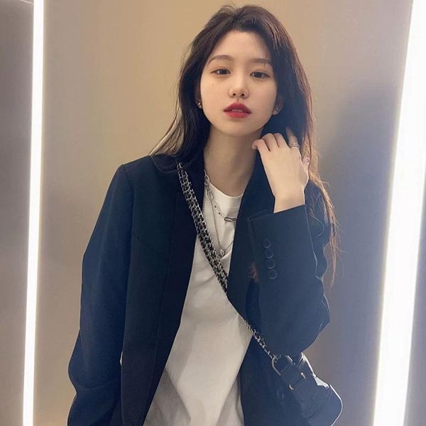 women's jackets black small suit coat 2021 spring and autumn loose leisure versatile fried street net red top, Black;brown
women's jackets black small suit coat 2021 spring and autumn loose leisure versatile fried street net red top, Black;brown
