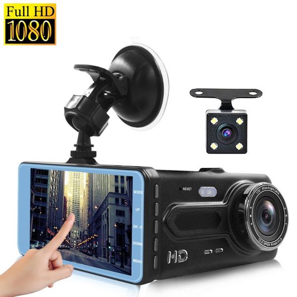car dvr video recorder 4-inch touch screen dual lens dash camera fhd 1080p night vision cam + rear view reverse parking dashcam dvrs
car dvr video recorder 4-inch touch screen dual lens dash camera fhd 1080p night vision cam + rear view reverse parking dashcam dvrs
