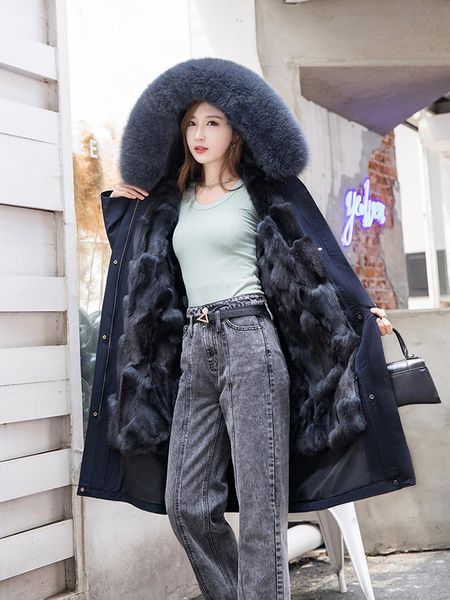 women's fur & faux 2021 winter padded hooded mid-length liner removable coat overcoat, Black
women's fur & faux 2021 winter padded hooded mid-length liner removable coat overcoat, Black