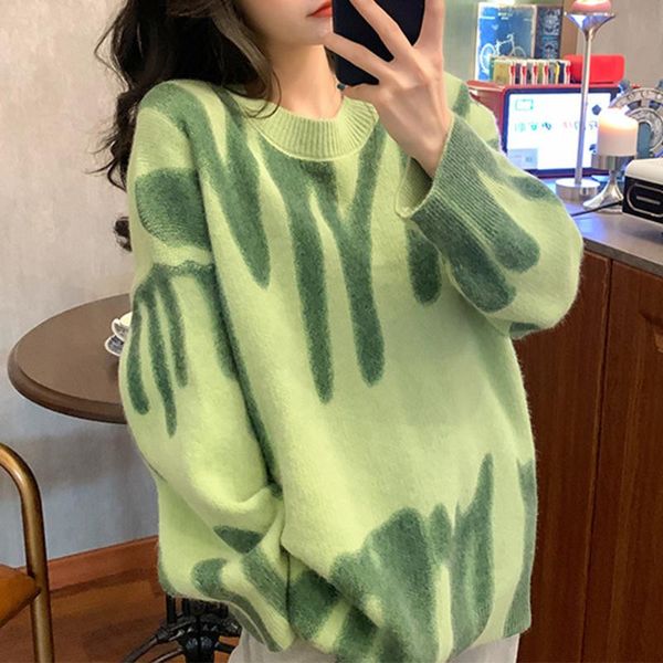 elegant green striped print oversized pullovers women winter o-neck loose long sweaters streetwear warm outerwear 2021 women's, White;black
elegant green striped print oversized pullovers women winter o-neck loose long sweaters streetwear warm outerwear 2021 women's, White;black