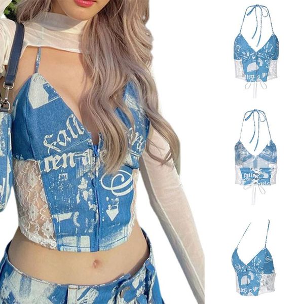 women's tanks & camis women summer crisscross fashion lace-up camisole, sleeveless halter neck zip up lace patchwork crop cami, White
women's tanks & camis women summer crisscross fashion lace-up camisole, sleeveless halter neck zip up lace patchwork crop cami, White