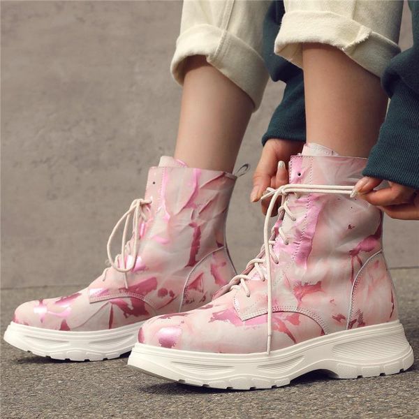 dress shoes punk goth trainers womens lace up genuine leather fashion sneakers high round toe platform pumps winter warm oxfords, Black 
dress shoes punk goth trainers womens lace up genuine leather fashion sneakers high round toe platform pumps winter warm oxfords, Black