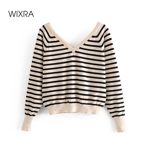women's sweaters wixra ladies knitted sweater womens striped pullovers autumn winter v neck patchwork jumper soft knitwear, White;black
women's sweaters wixra ladies knitted sweater womens striped pullovers autumn winter v neck patchwork jumper soft knitwear, White;black
