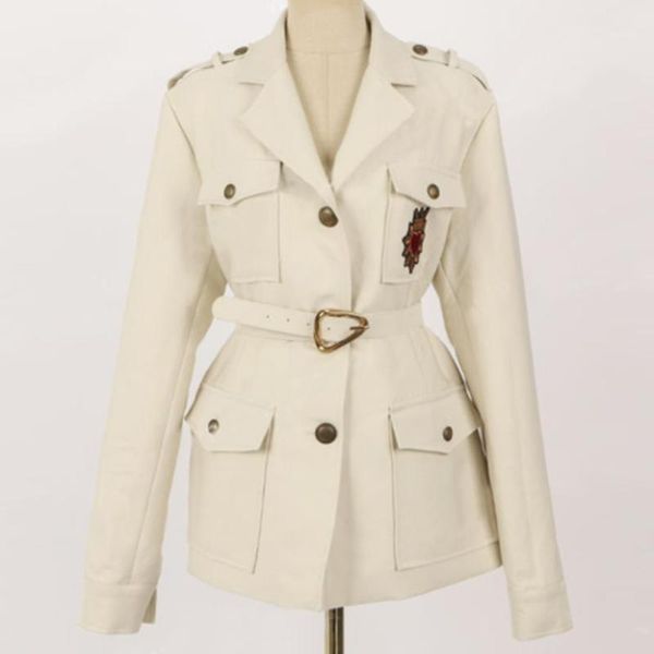 women's trench coats elegant women long sleeve coat beige solid button pocket embroidered single-breasted outerwear, Tan;black
women's trench coats elegant women long sleeve coat beige solid button pocket embroidered single-breasted outerwear, Tan;black