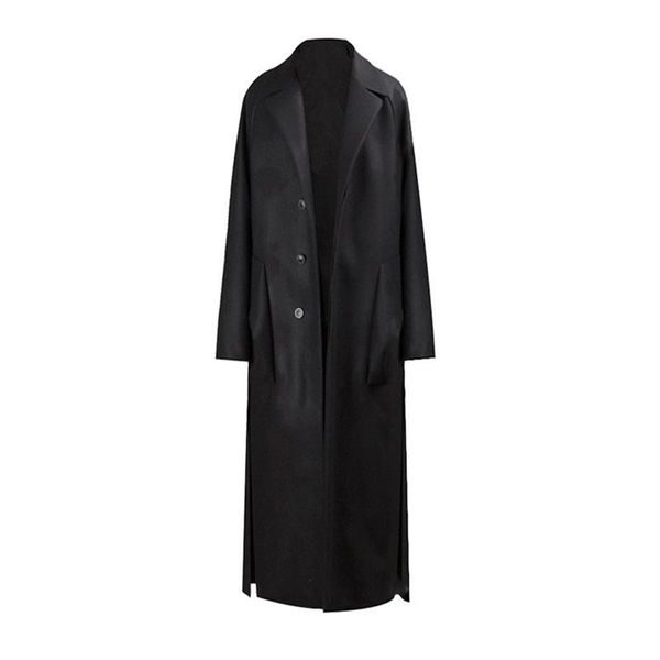 men's wool & blends autumn/winter woolen long coat with shoulder and back pleats, loose large size, Black
men's wool & blends autumn/winter woolen long coat with shoulder and back pleats, loose large size, Black