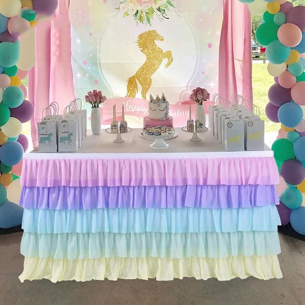 gradient tulle table skirt for tables in any shapes 5 layered ruffle holiday wedding party 6/9/14 ft. 889
gradient tulle table skirt for tables in any shapes 5 layered ruffle holiday wedding party 6/9/14 ft. 889