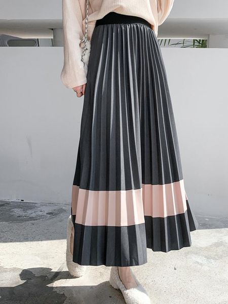 skirts tigena contrast pleated maxi skirt women 2021 fall winter korean fashion all-match a line high waist long female ladies, Black
skirts tigena contrast pleated maxi skirt women 2021 fall winter korean fashion all-match a line high waist long female ladies, Black