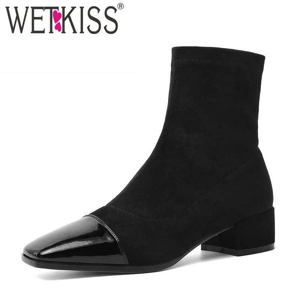 wetkiss stretch flock ankle boots women sock booties female square toe thick heels shoes ladies fashion shoes autumn 210630, Black
wetkiss stretch flock ankle boots women sock booties female square toe thick heels shoes ladies fashion shoes autumn 210630, Black