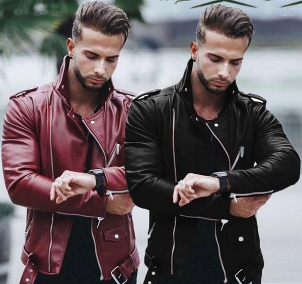 men's jackets fashion men's slim high neck stitching motorcycle leather jacket male pu for men mens clothing, Black;brown
men's jackets fashion men's slim high neck stitching motorcycle leather jacket male pu for men mens clothing, Black;brown