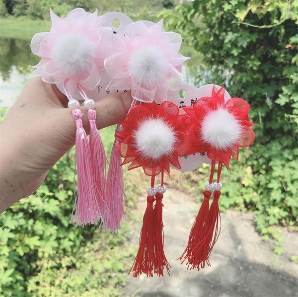 hair accessories red handmade tassel headdress mink ball decorative flower pair clip hanfu children's hairpin, Slivery;white
hair accessories red handmade tassel headdress mink ball decorative flower pair clip hanfu children's hairpin, Slivery;white