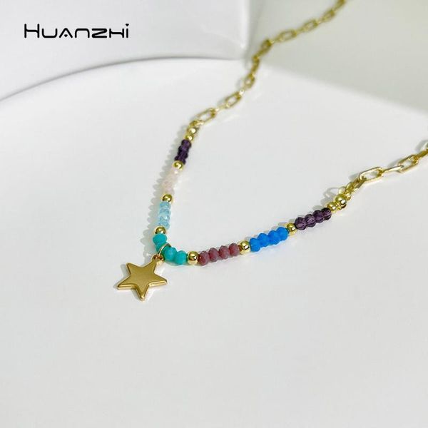 pendant necklaces huanzhi 2021 colorful acrylic bead stitching chain five-pointed star necklace for ladies girls autumn winter jewelry, Silver
pendant necklaces huanzhi 2021 colorful acrylic bead stitching chain five-pointed star necklace for ladies girls autumn winter jewelry, Silver