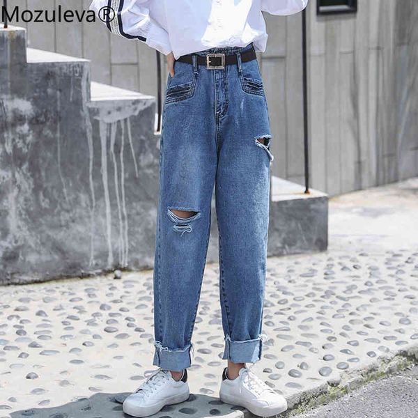 mozuleva female fall torn the hole denies tall-waisted jeans straight brim for women loose vintage long pants, Blue
mozuleva female fall torn the hole denies tall-waisted jeans straight brim for women loose vintage long pants, Blue