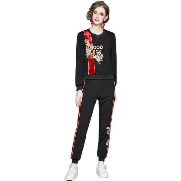 women's tracksuits yuzacdwx 2021 fashion plus-size spring and autumn wear sports leisure suit large embroidery splicing two-piece, Gray
women's tracksuits yuzacdwx 2021 fashion plus-size spring and autumn wear sports leisure suit large embroidery splicing two-piece, Gray