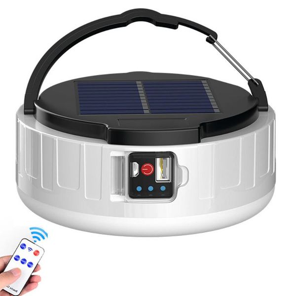 portable lanterns 600lm led solar emergency 1200mah 1800m usb hunting fishing torch remote camping lantern 3modes garden security